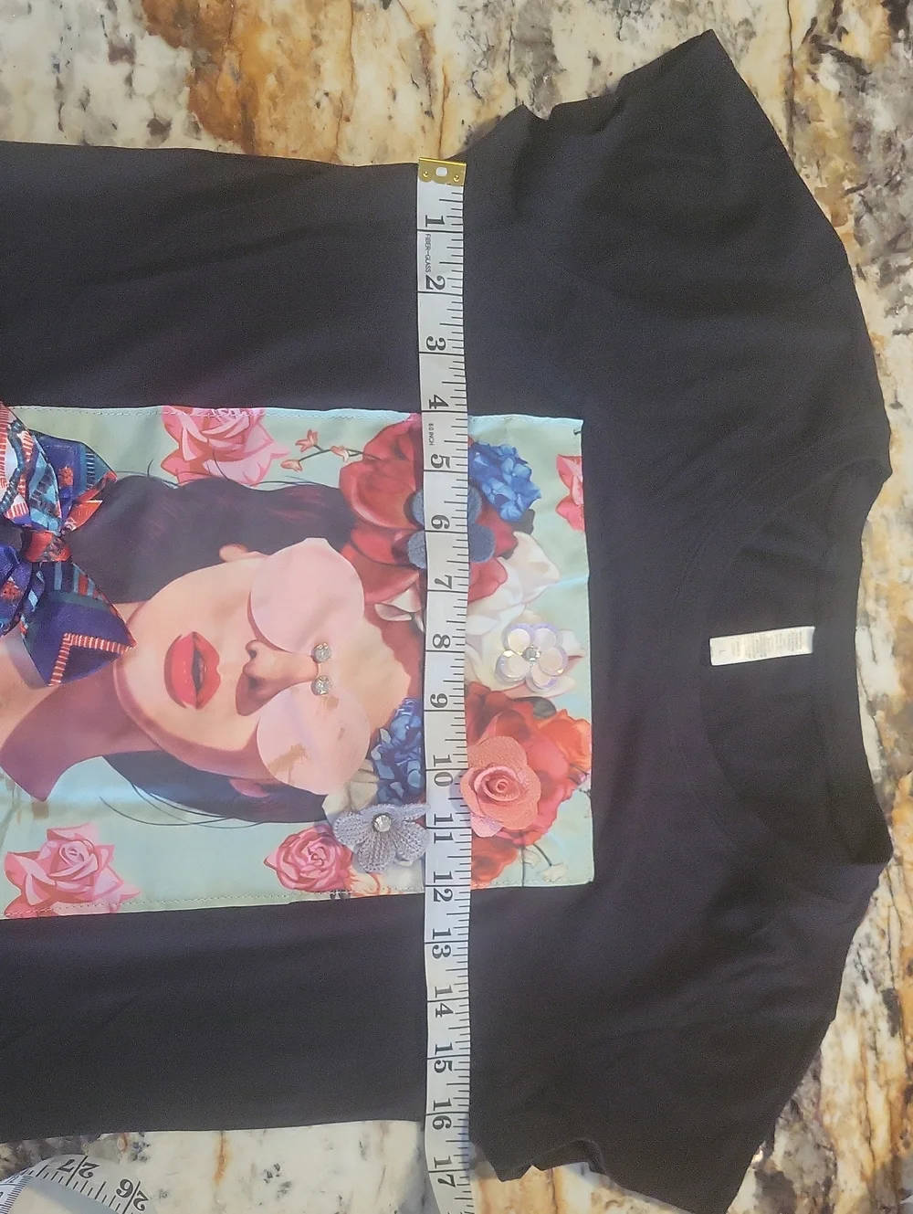 Black With Grapgic Print Womens Shirt